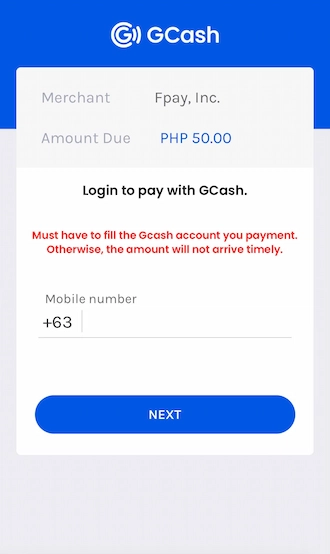 Enter the mobile number registered with GCash.