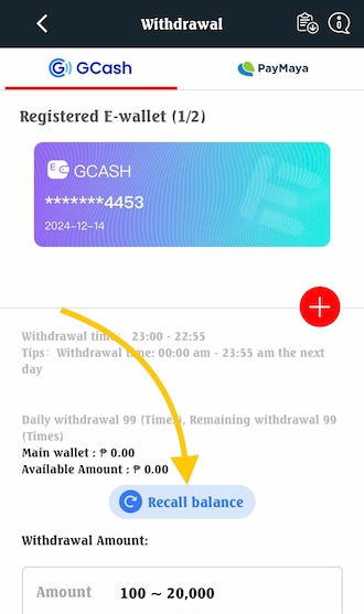 Transfer Winnings to Main Wallet